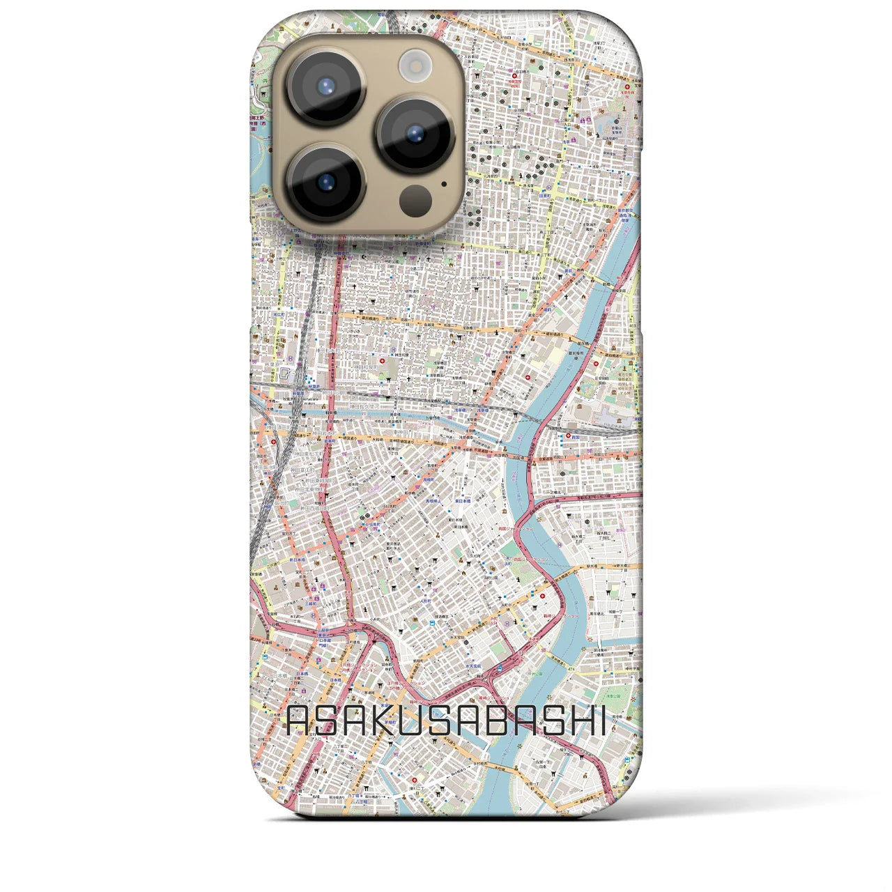 【浅草橋(東京都)】地図柄iPhoneケース(バックカバータイプ)