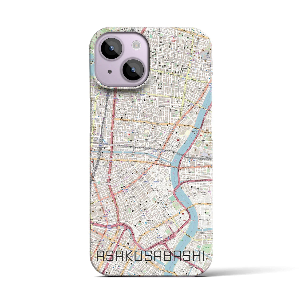 【浅草橋(東京都)】地図柄iPhoneケース(バックカバータイプ)