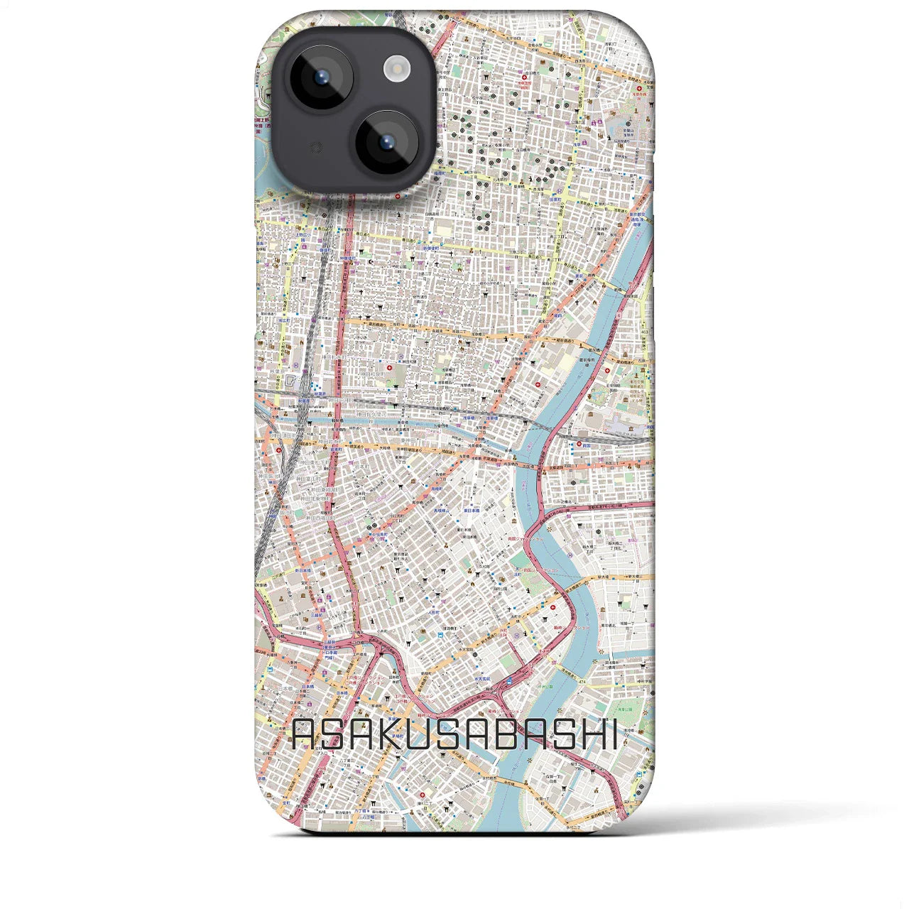 【浅草橋(東京都)】地図柄iPhoneケース(バックカバータイプ)