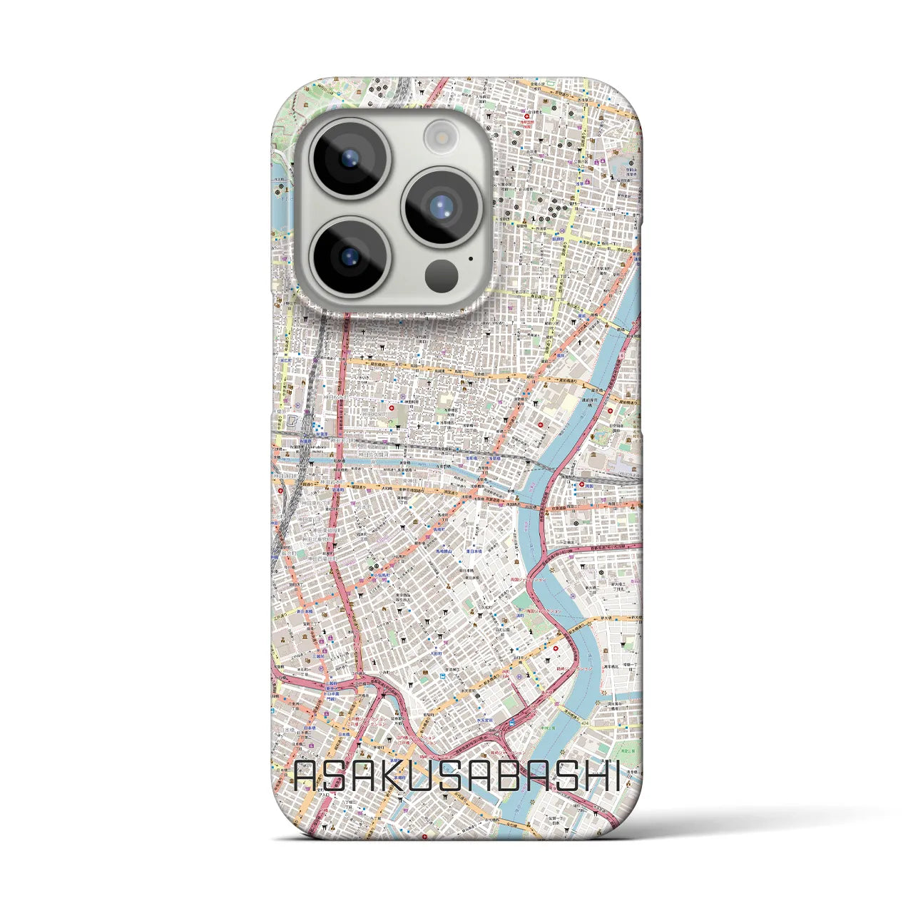 【浅草橋(東京都)】地図柄iPhoneケース(バックカバータイプ)