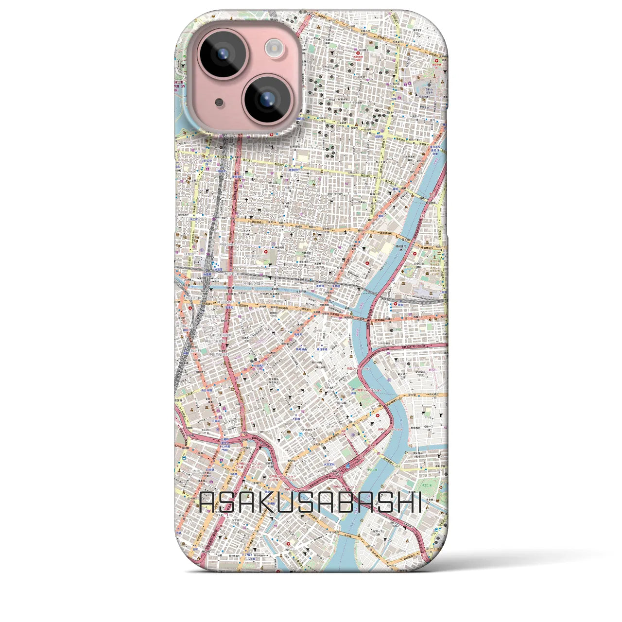 【浅草橋(東京都)】地図柄iPhoneケース(バックカバータイプ)