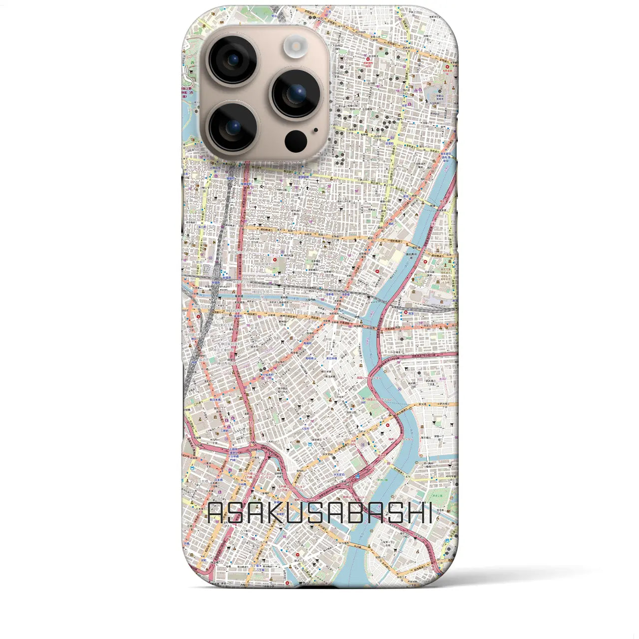 【浅草橋(東京都)】地図柄iPhoneケース(バックカバータイプ)