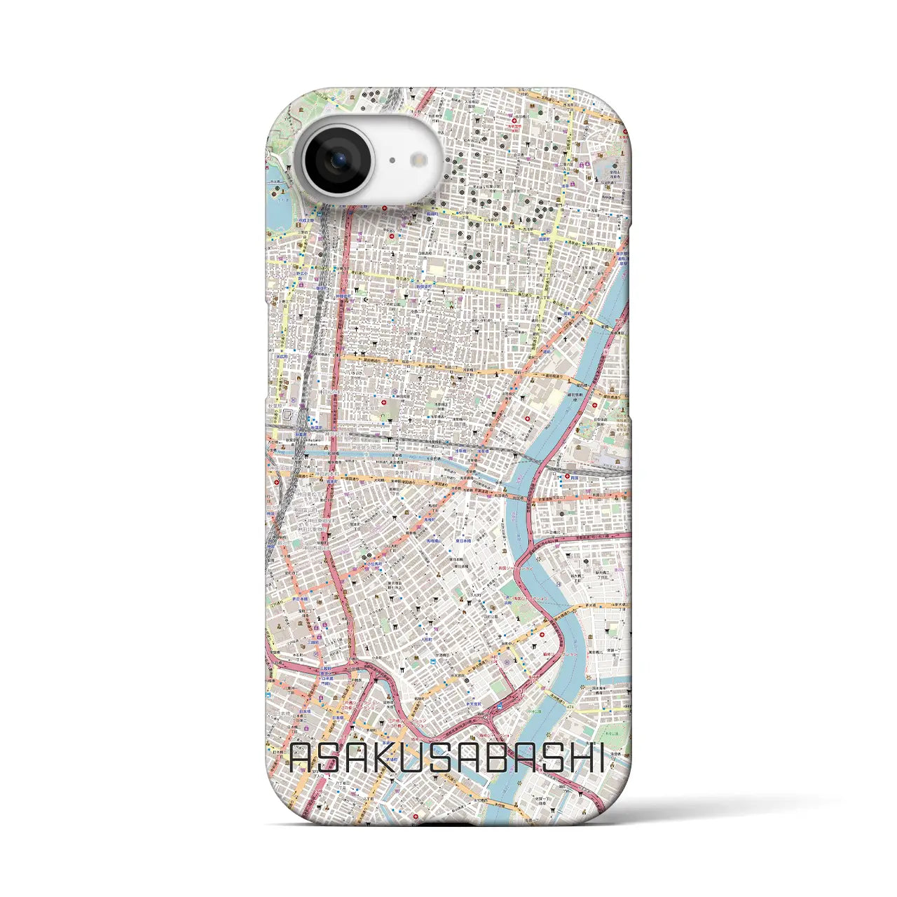【浅草橋(東京都)】地図柄iPhoneケース(バックカバータイプ)