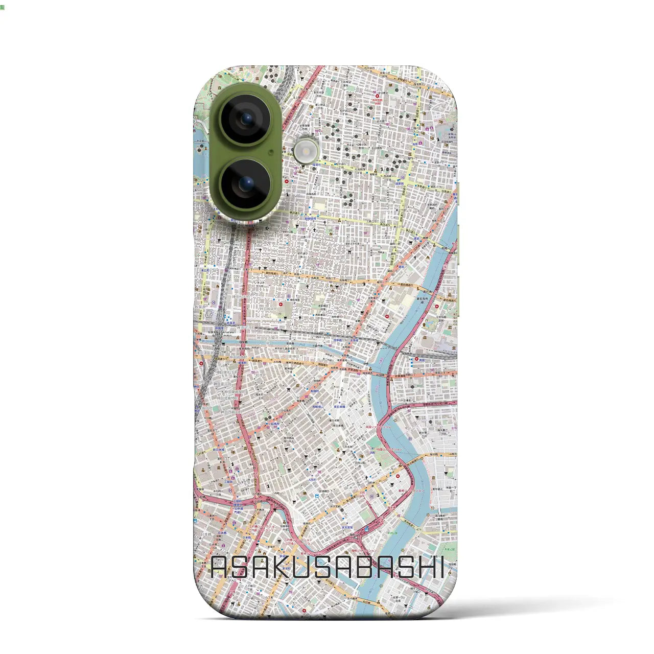 【浅草橋(東京都)】地図柄iPhoneケース(バックカバータイプ)