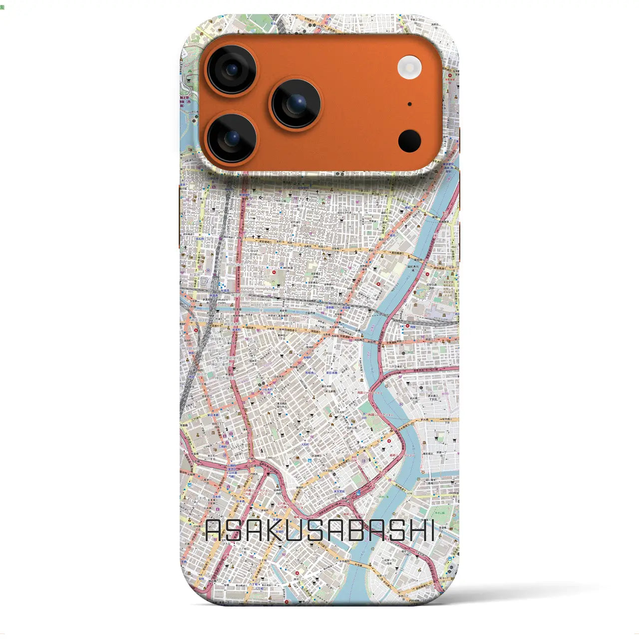 【浅草橋(東京都)】地図柄iPhoneケース(バックカバータイプ)ナチュラル・iPhone 17 Pro Max 用