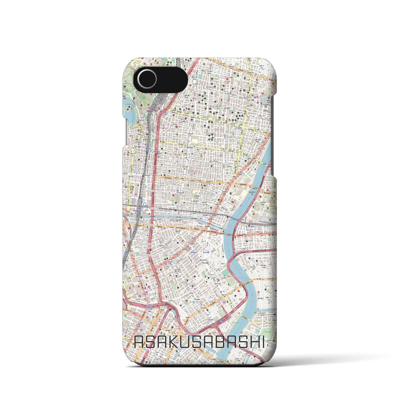 【浅草橋(東京都)】地図柄iPhoneケース(バックカバータイプ)