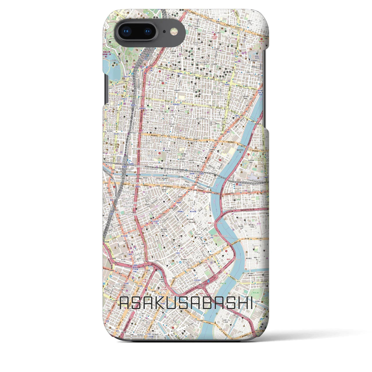 【浅草橋(東京都)】地図柄iPhoneケース(バックカバータイプ)
