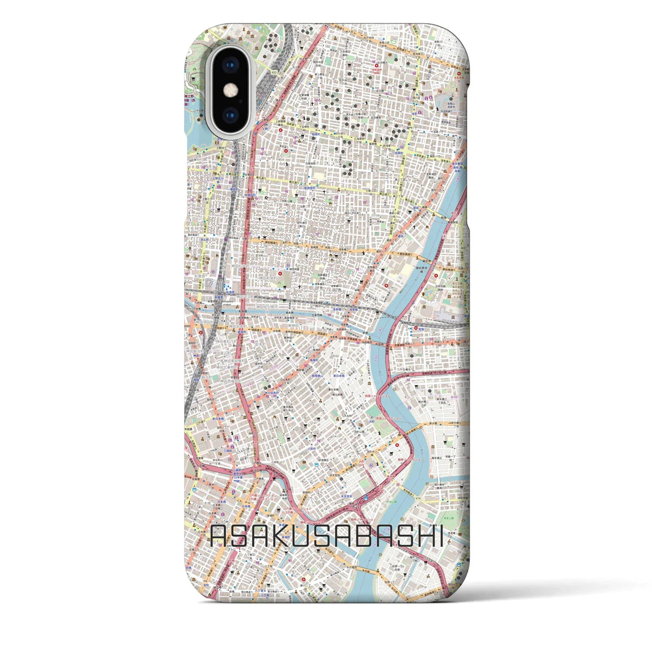 【浅草橋(東京都)】地図柄iPhoneケース(バックカバータイプ)