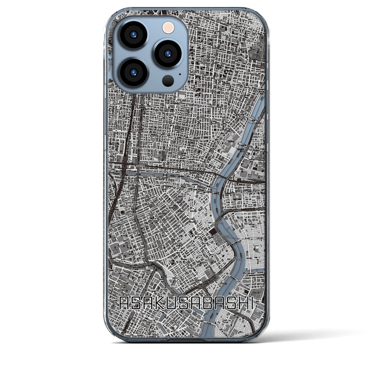 【浅草橋(東京都)】地図柄iPhoneケース(クリアタイプ)