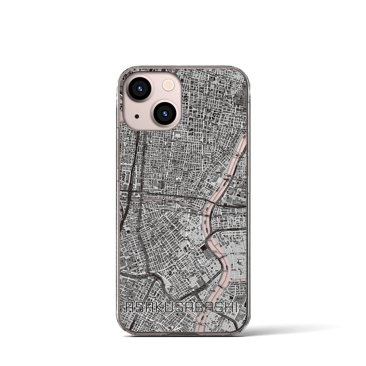 【浅草橋(東京都)】地図柄iPhoneケース(クリアタイプ)