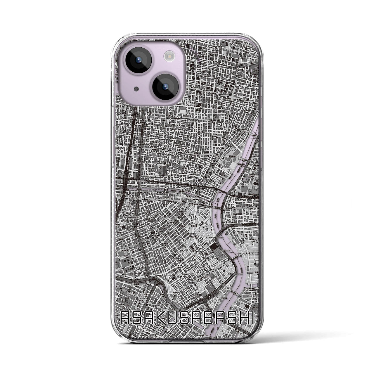 【浅草橋(東京都)】地図柄iPhoneケース(クリアタイプ)