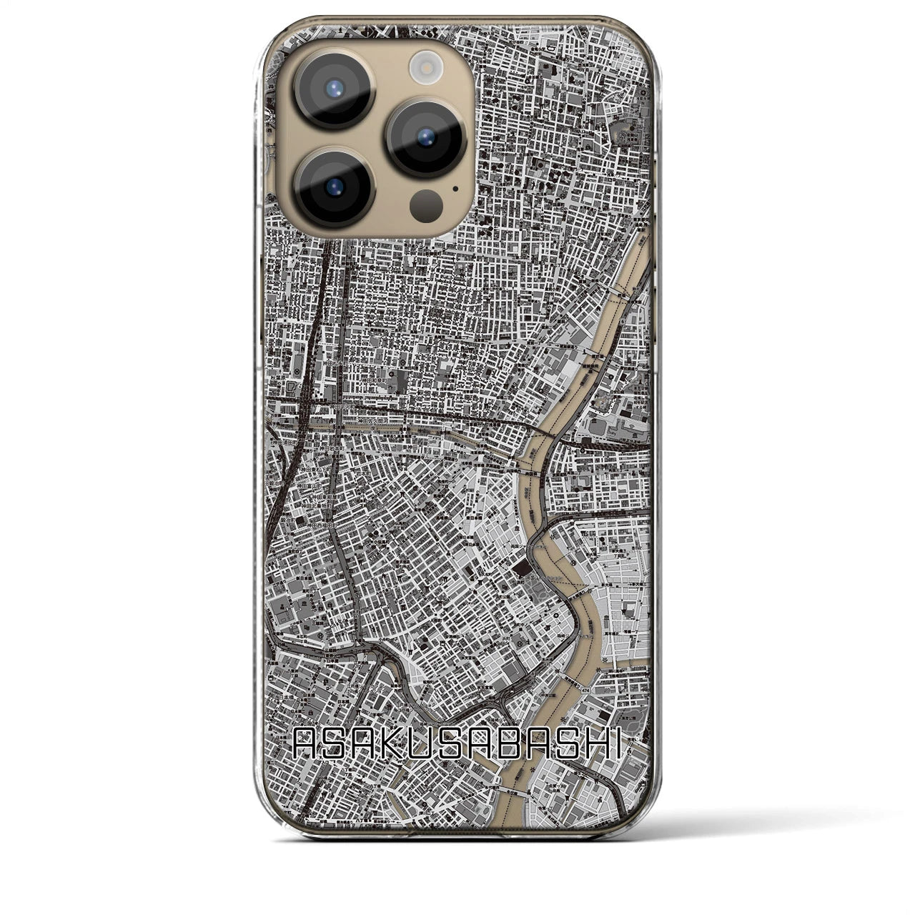 【浅草橋(東京都)】地図柄iPhoneケース(クリアタイプ)