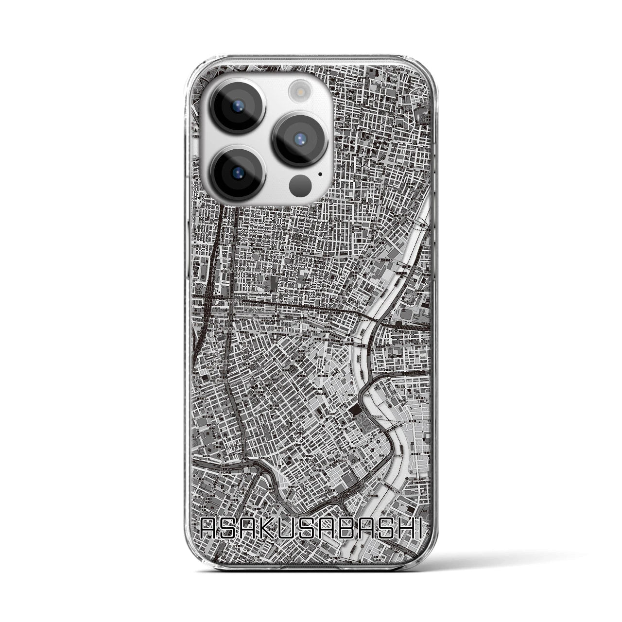 【浅草橋(東京都)】地図柄iPhoneケース(クリアタイプ)