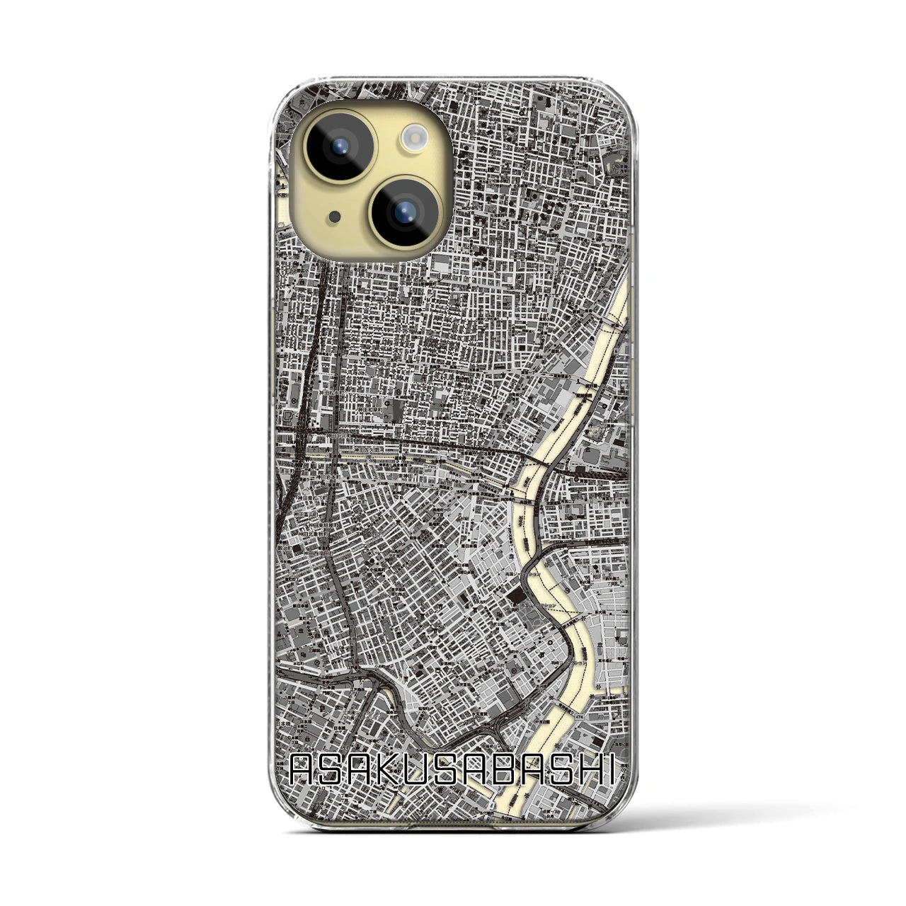 【浅草橋(東京都)】地図柄iPhoneケース(クリアタイプ)