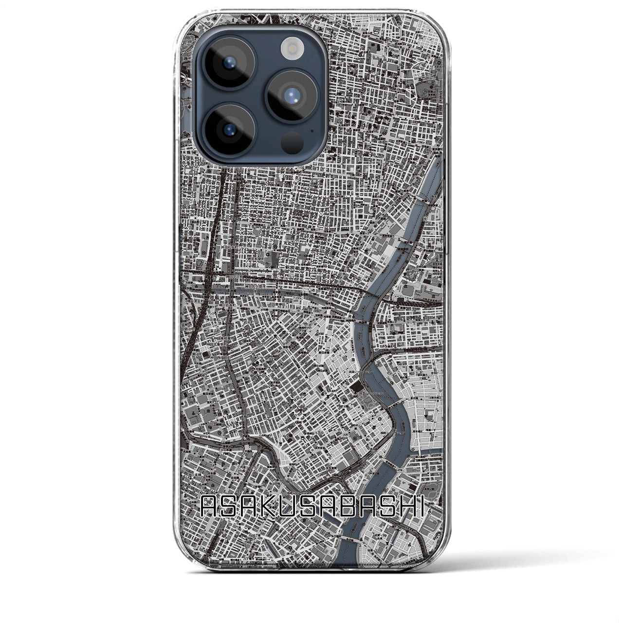 【浅草橋(東京都)】地図柄iPhoneケース(クリアタイプ)