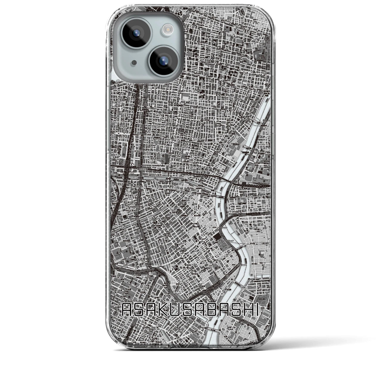 【浅草橋(東京都)】地図柄iPhoneケース(クリアタイプ)