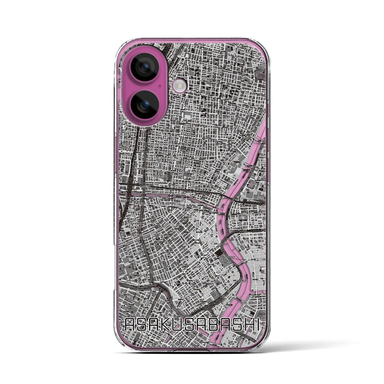 【浅草橋(東京都)】地図柄iPhoneケース(クリアタイプ)