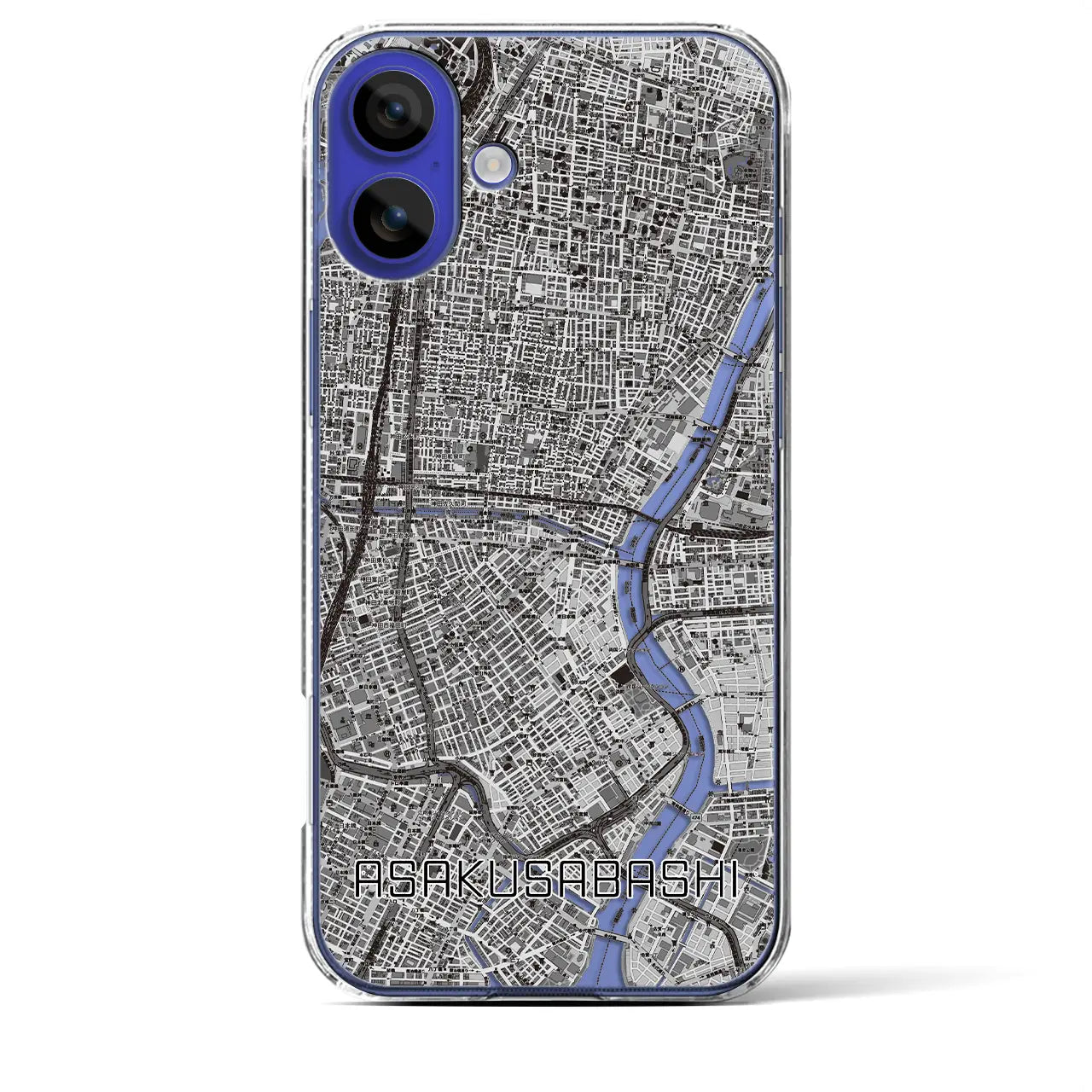 【浅草橋(東京都)】地図柄iPhoneケース(クリアタイプ)