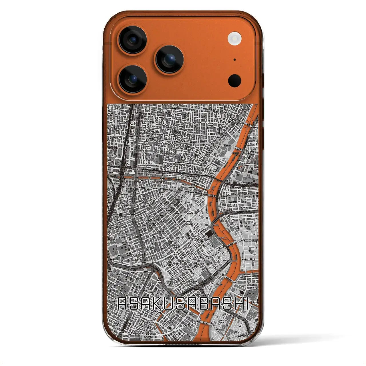 【浅草橋(東京都)】地図柄iPhoneケース(クリアタイプ)モノトーン・iPhone 17 Pro Max 用