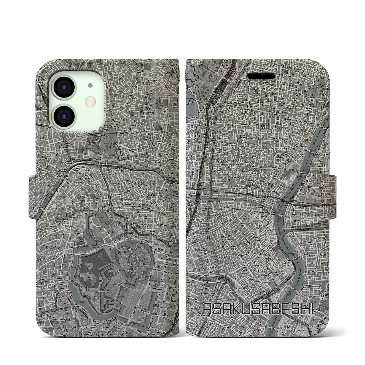 【浅草橋(東京都)】地図柄iPhoneケース(手帳タイプ)