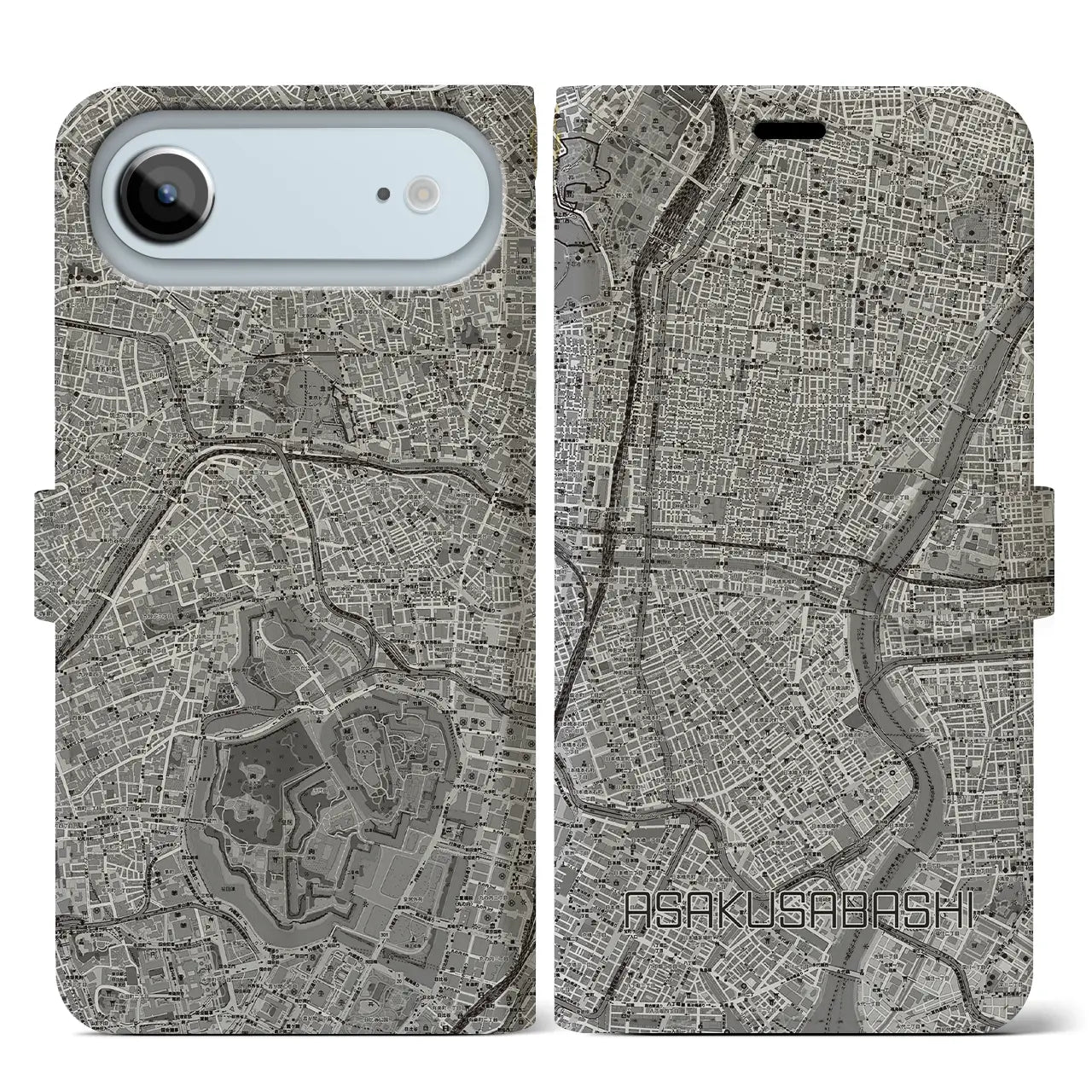 【浅草橋(東京都)】地図柄iPhoneケース(手帳タイプ)