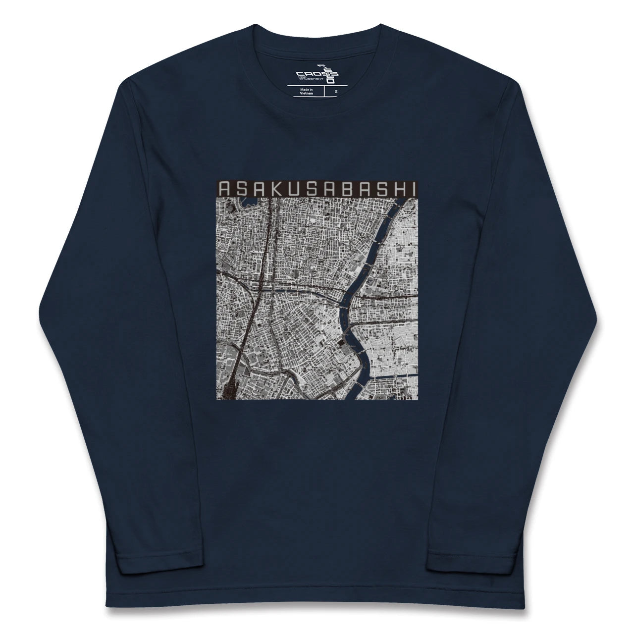 【浅草橋(東京都)】地図柄ロングスリーブTシャツ