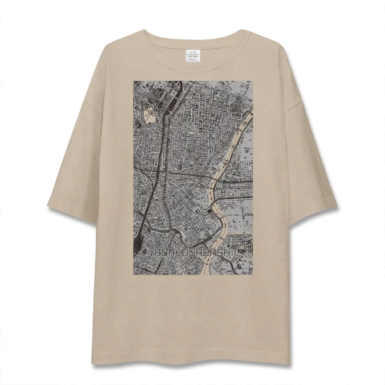 【浅草橋(東京都)】地図柄ビッグシルエットTシャツ