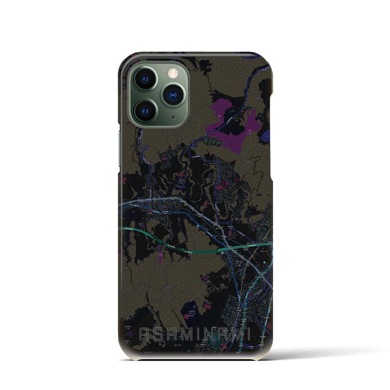 【安佐南(広島県)】地図柄iPhoneケース(バックカバータイプ)