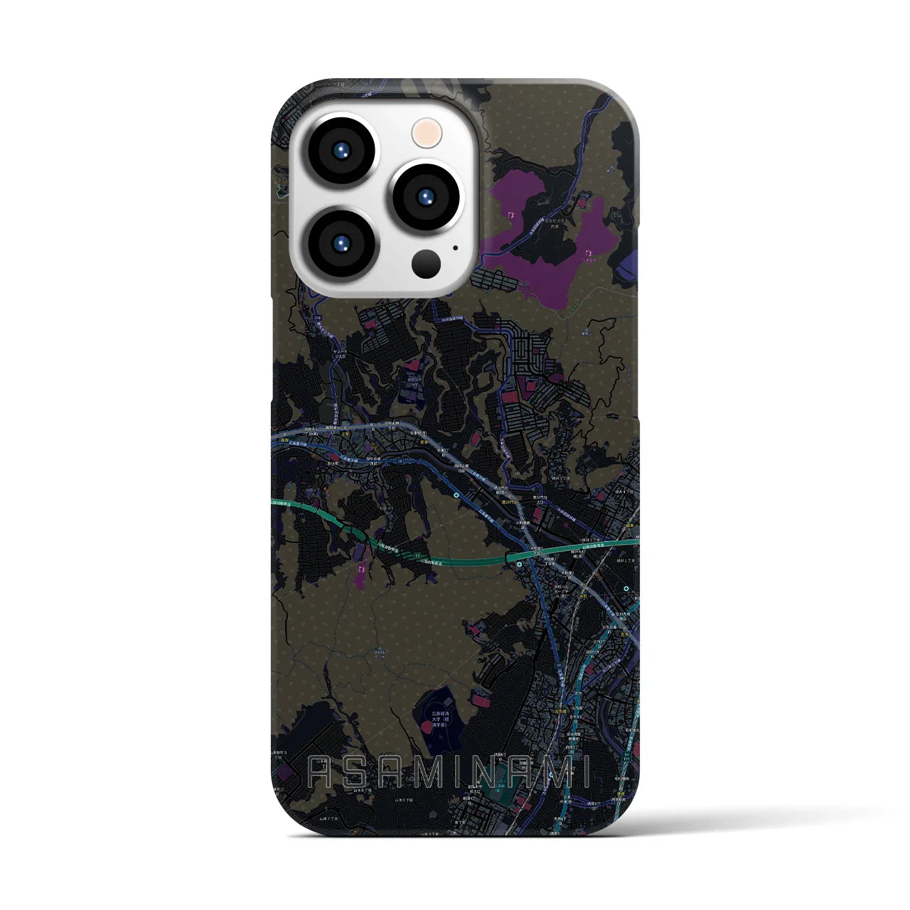 【安佐南(広島県)】地図柄iPhoneケース(バックカバータイプ)