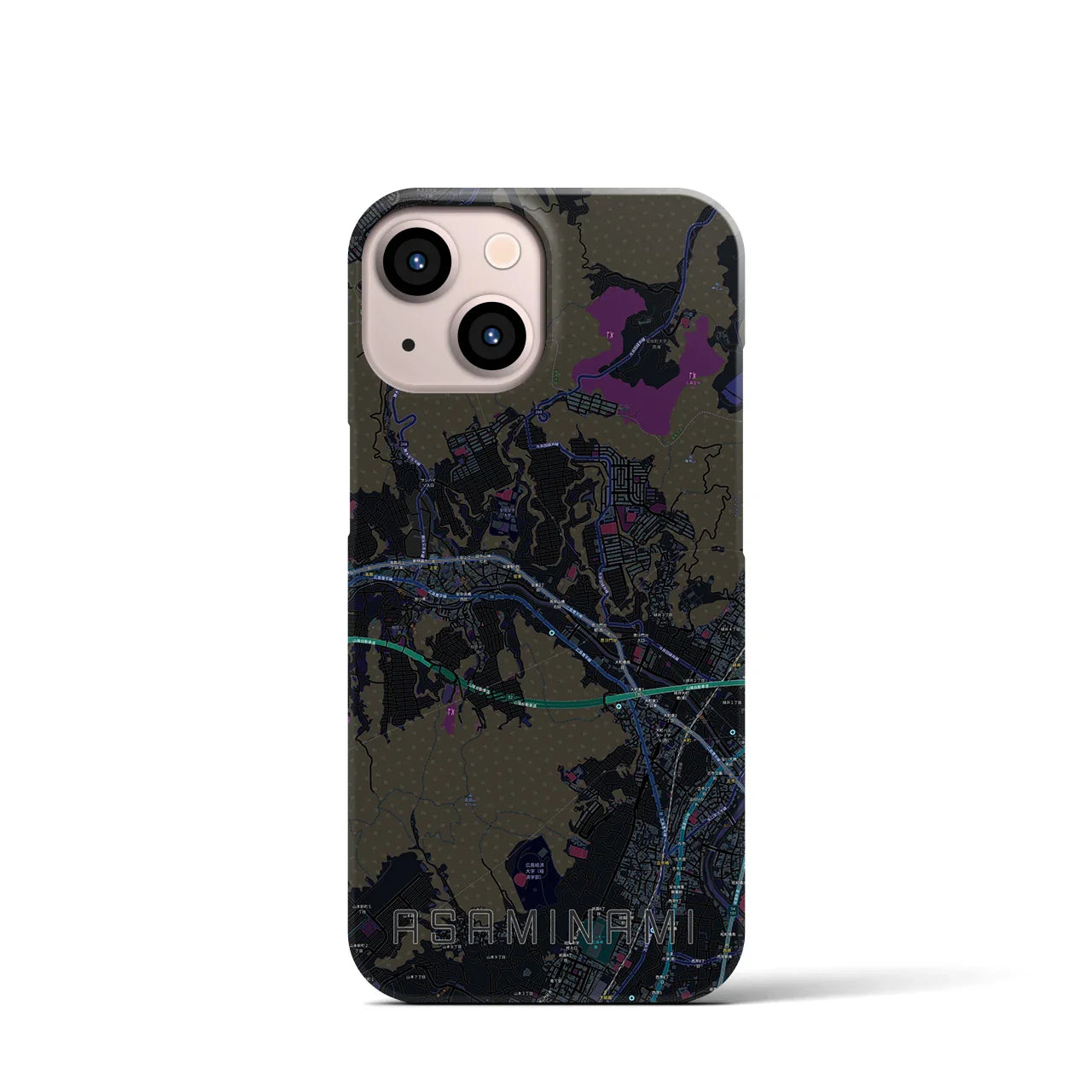 【安佐南(広島県)】地図柄iPhoneケース(バックカバータイプ)