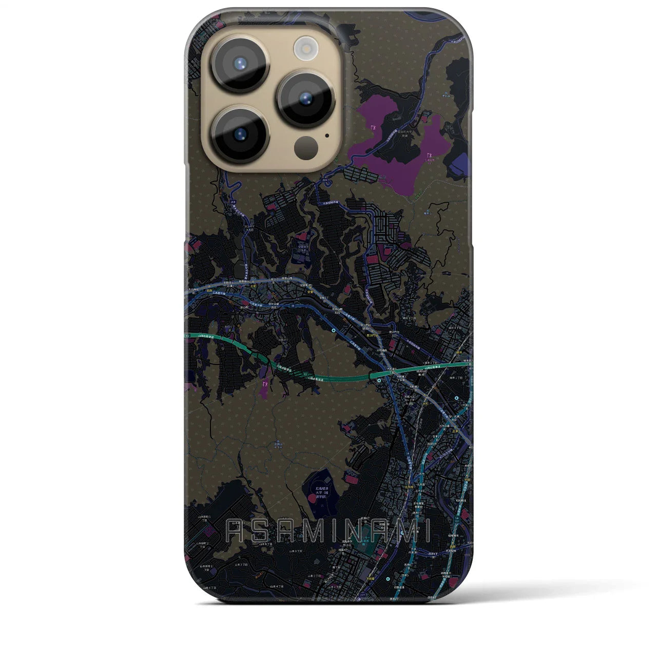 【安佐南(広島県)】地図柄iPhoneケース(バックカバータイプ)