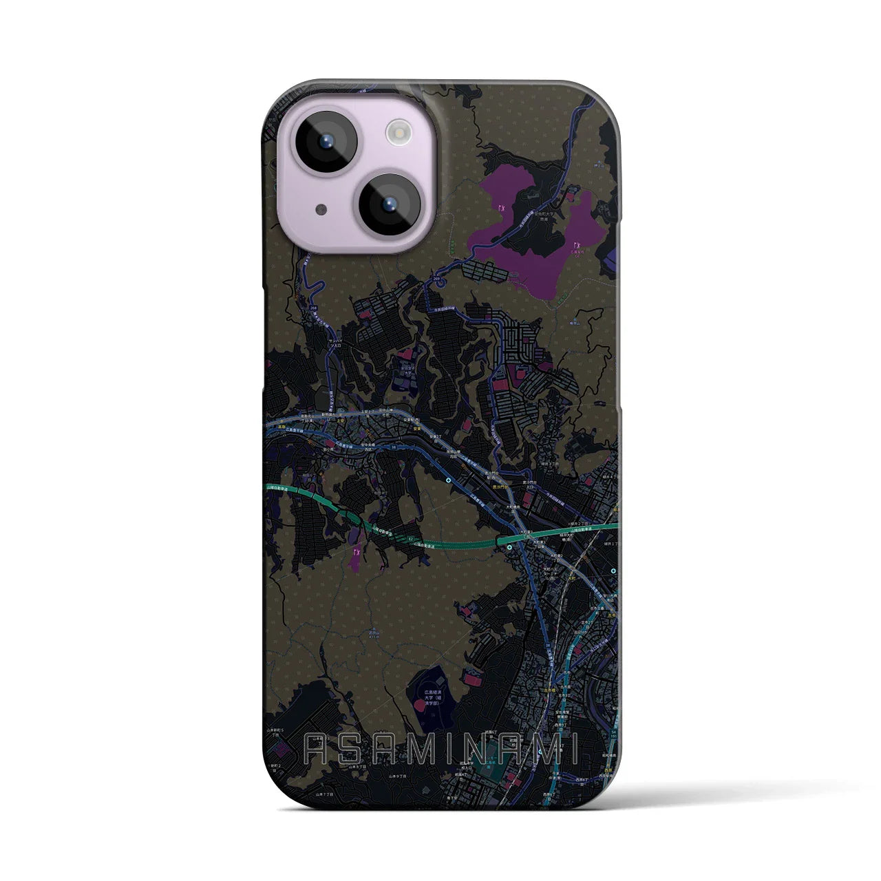 【安佐南(広島県)】地図柄iPhoneケース(バックカバータイプ)