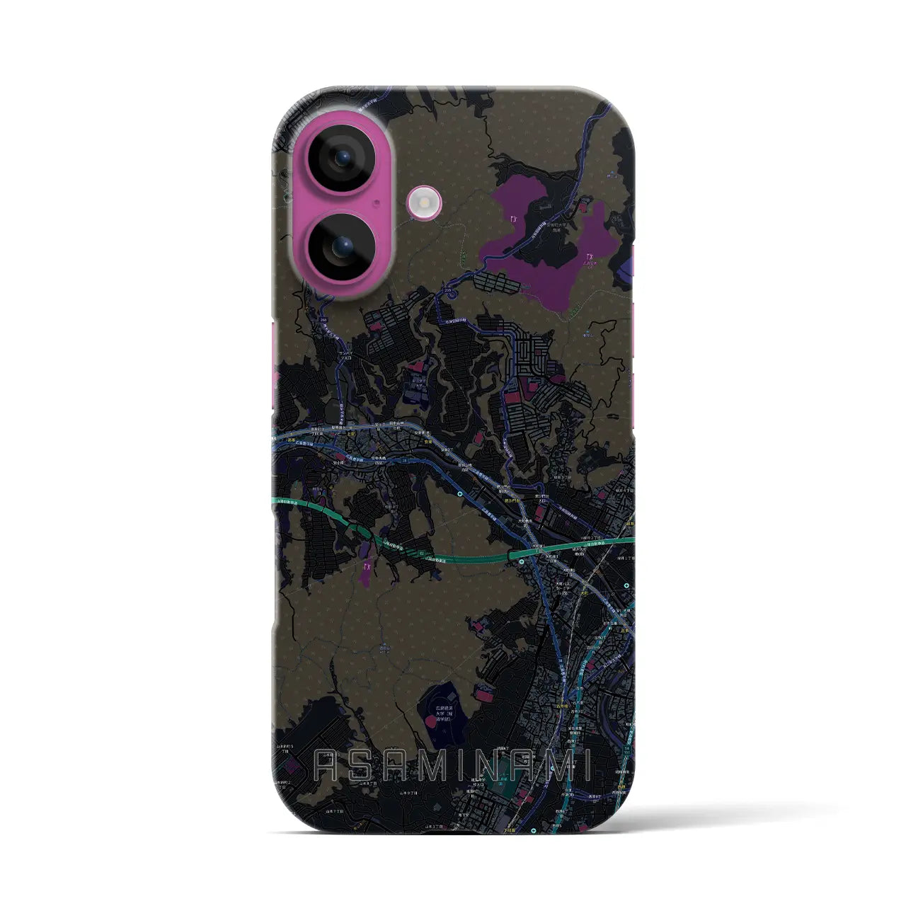 【安佐南(広島県)】地図柄iPhoneケース(バックカバータイプ)
