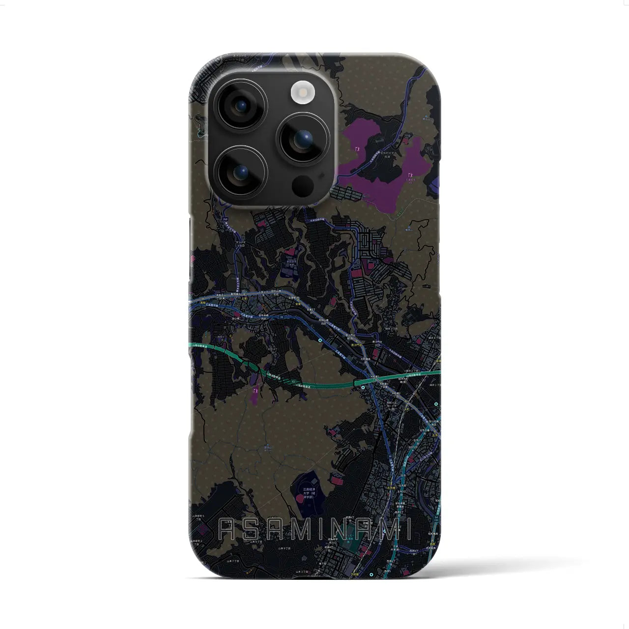 【安佐南(広島県)】地図柄iPhoneケース(バックカバータイプ)