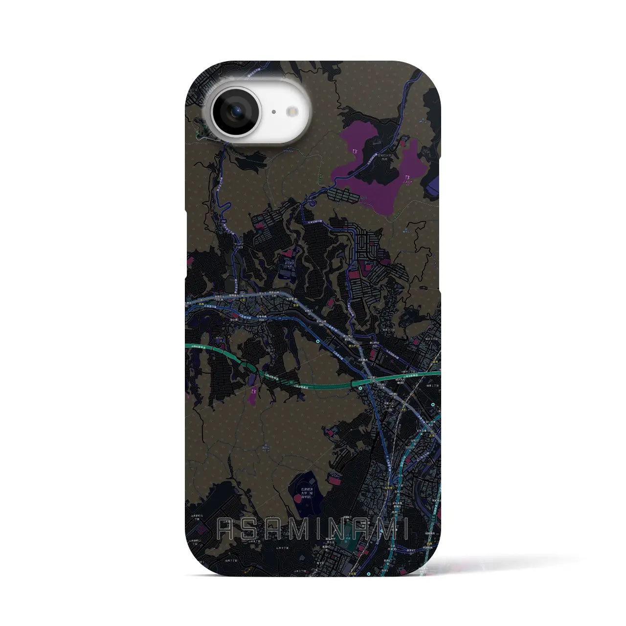 【安佐南(広島県)】地図柄iPhoneケース(バックカバータイプ)