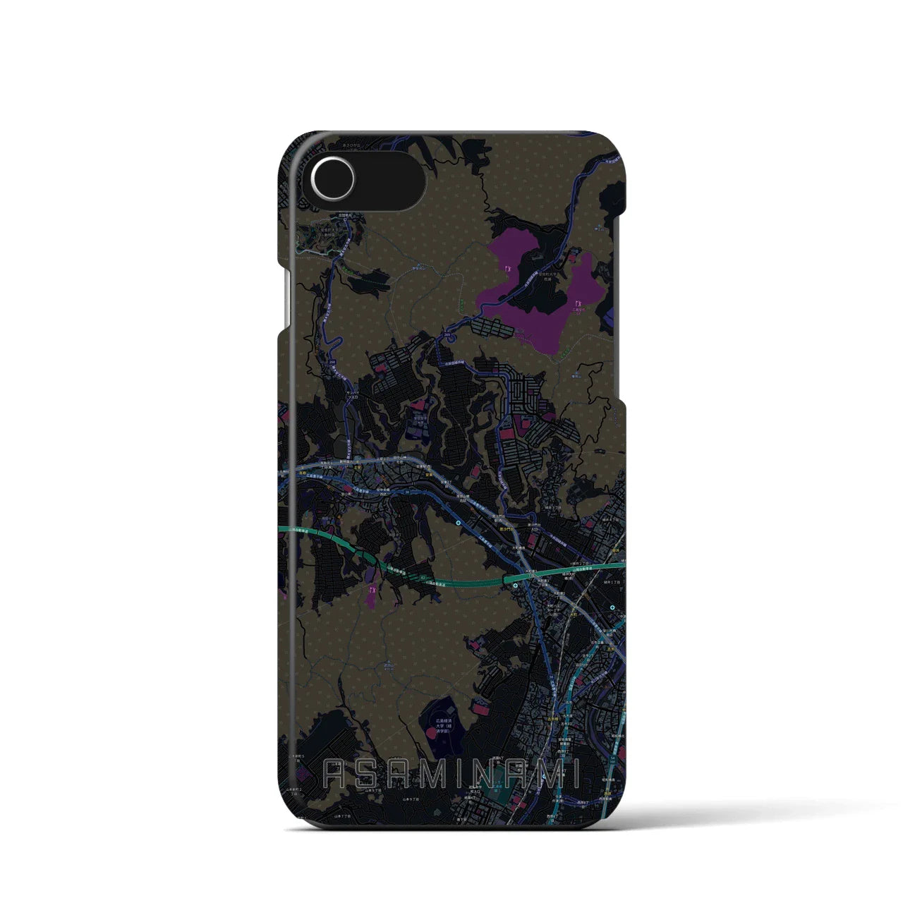 【安佐南(広島県)】地図柄iPhoneケース(バックカバータイプ)