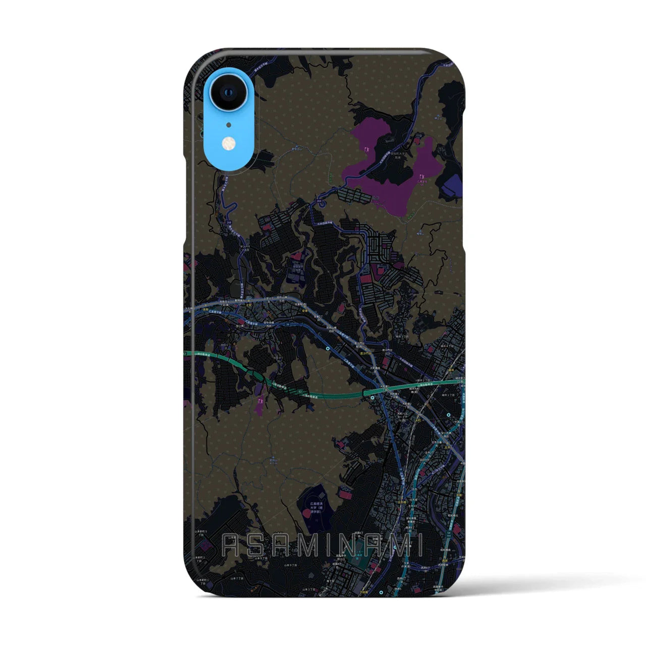 【安佐南(広島県)】地図柄iPhoneケース(バックカバータイプ)