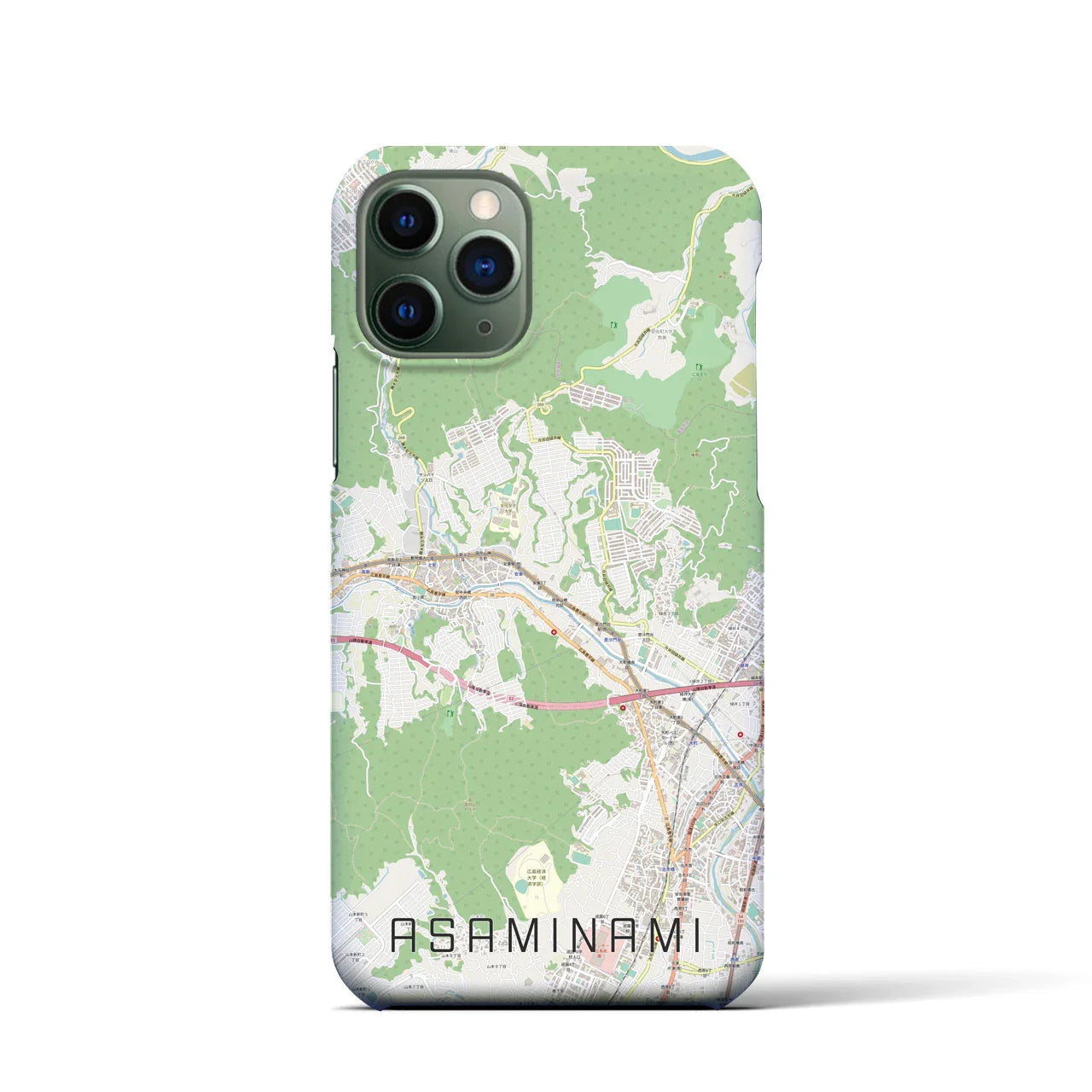 【安佐南(広島県)】地図柄iPhoneケース(バックカバータイプ)