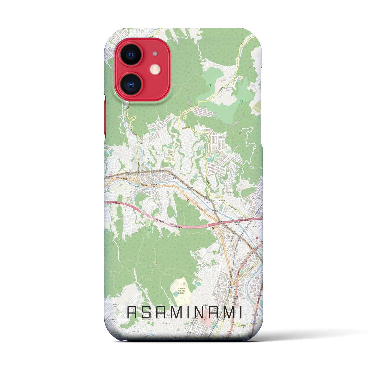 【安佐南(広島県)】地図柄iPhoneケース(バックカバータイプ)