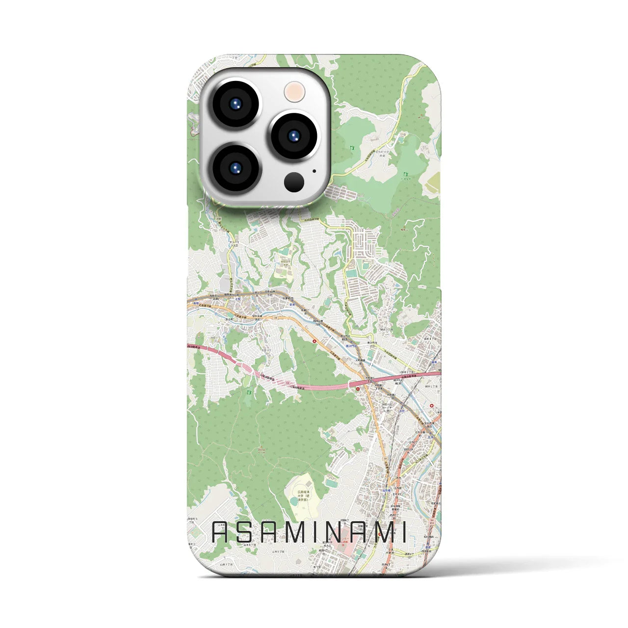 【安佐南(広島県)】地図柄iPhoneケース(バックカバータイプ)