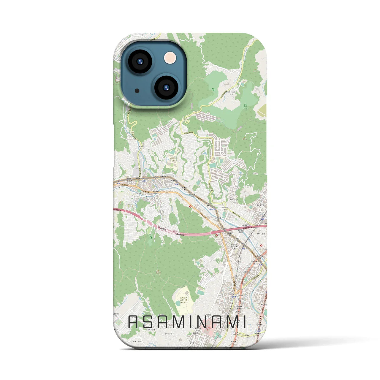 【安佐南(広島県)】地図柄iPhoneケース(バックカバータイプ)