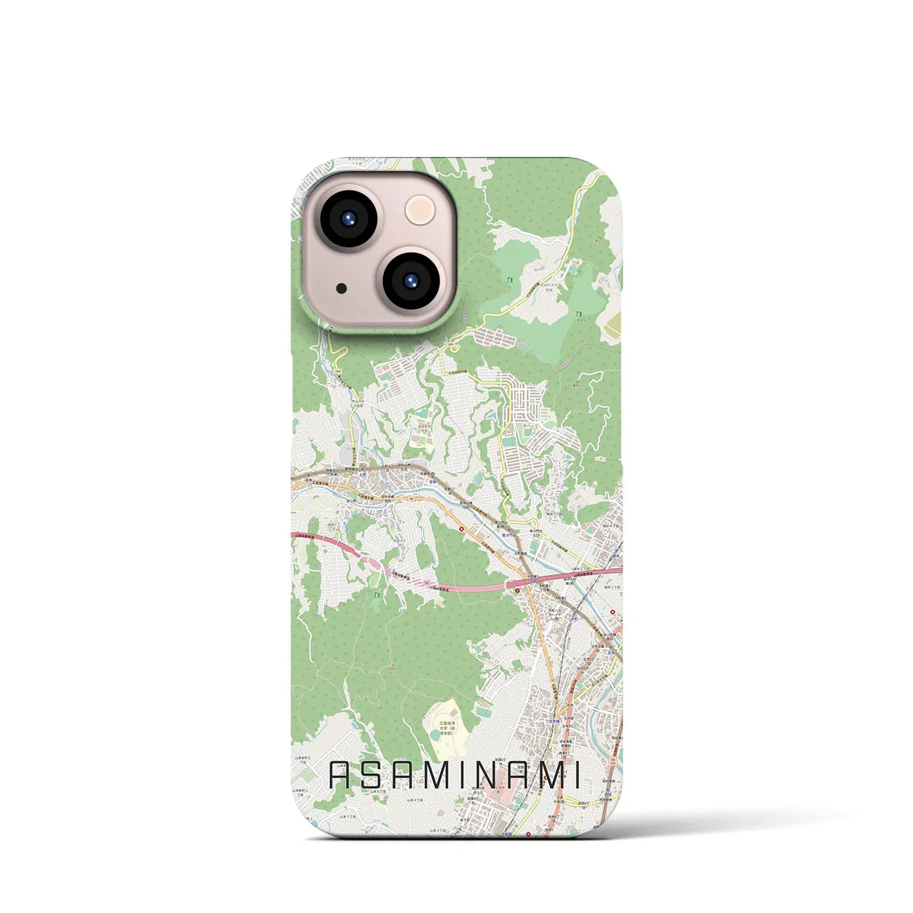 【安佐南(広島県)】地図柄iPhoneケース(バックカバータイプ)
