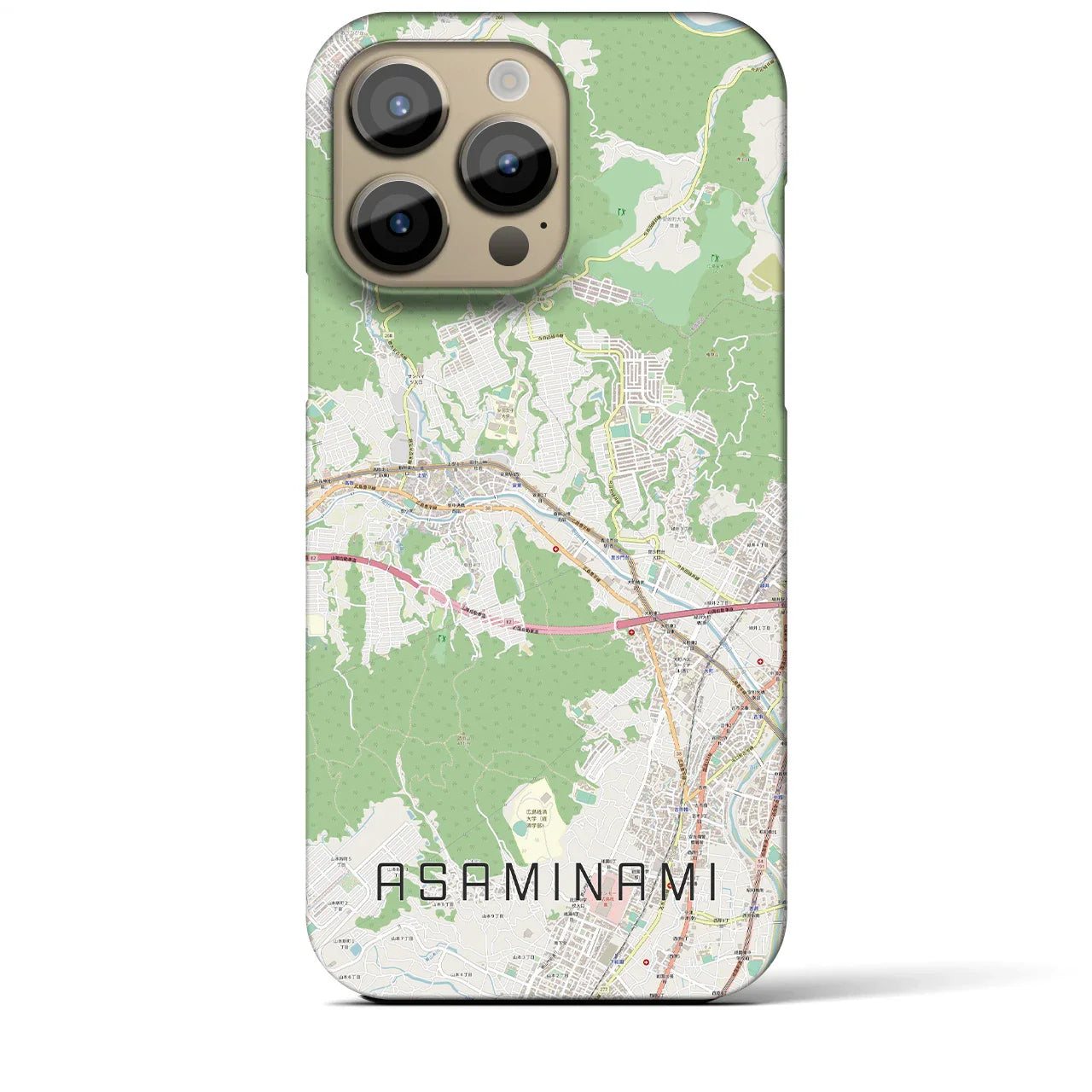 【安佐南(広島県)】地図柄iPhoneケース(バックカバータイプ)