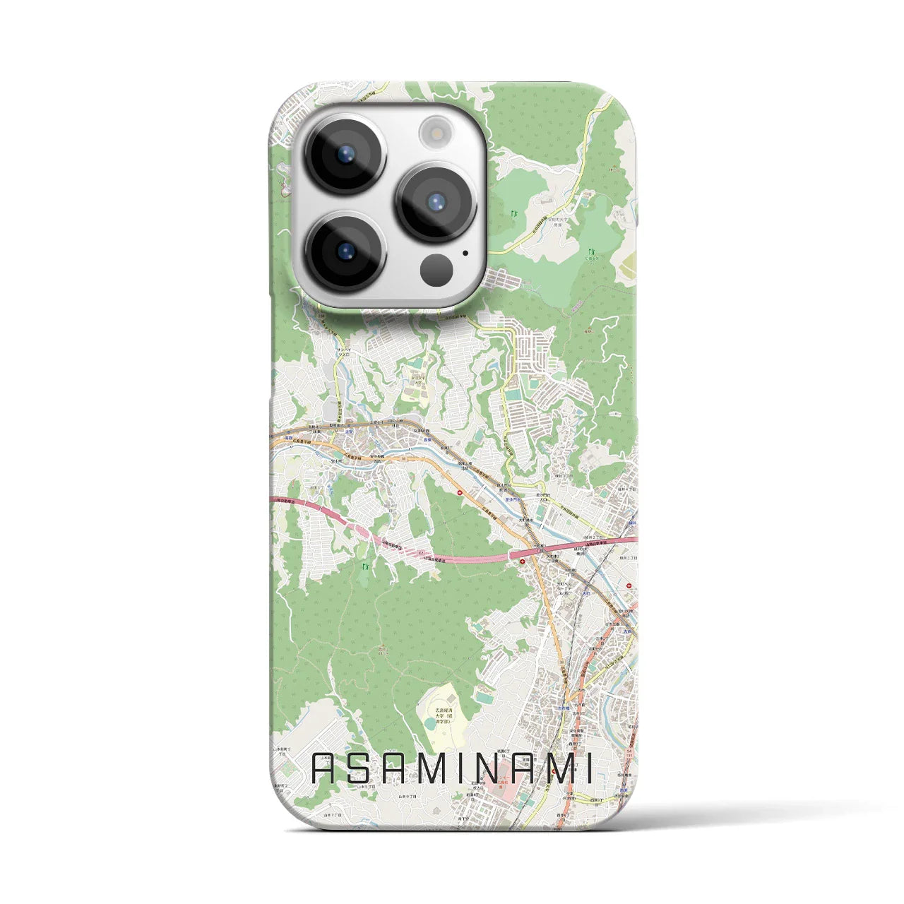 【安佐南(広島県)】地図柄iPhoneケース(バックカバータイプ)