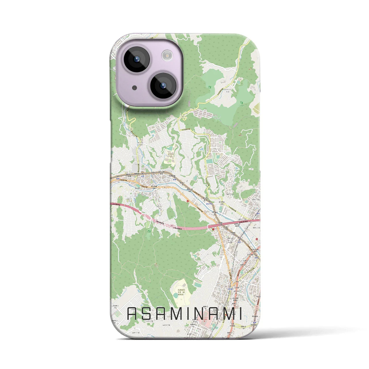【安佐南(広島県)】地図柄iPhoneケース(バックカバータイプ)