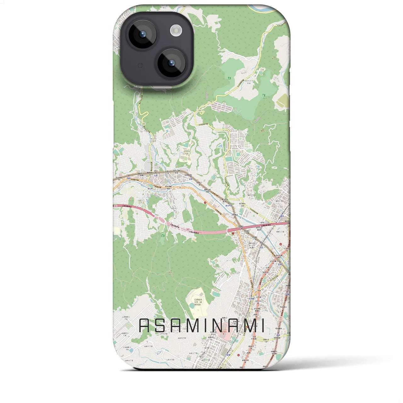 【安佐南(広島県)】地図柄iPhoneケース(バックカバータイプ)