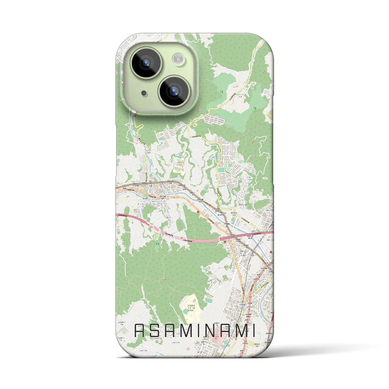 【安佐南(広島県)】地図柄iPhoneケース(バックカバータイプ)