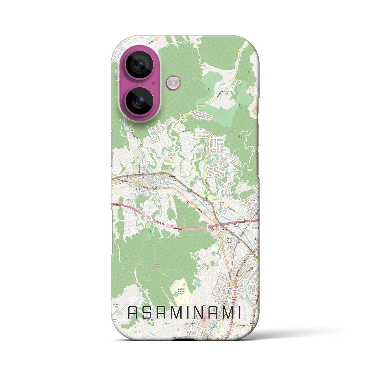 【安佐南(広島県)】地図柄iPhoneケース(バックカバータイプ)