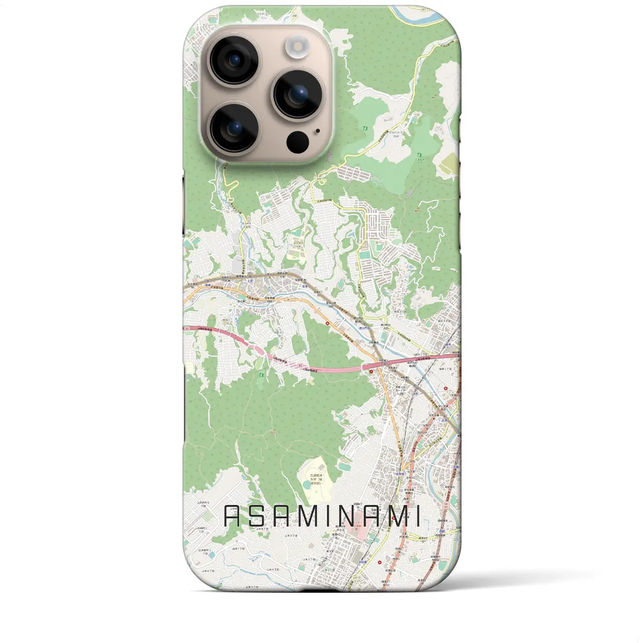 【安佐南(広島県)】地図柄iPhoneケース(バックカバータイプ)