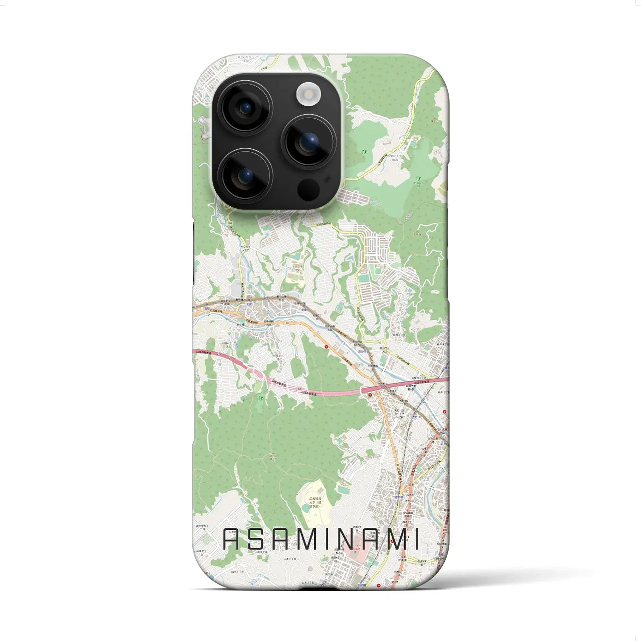 【安佐南(広島県)】地図柄iPhoneケース(バックカバータイプ)